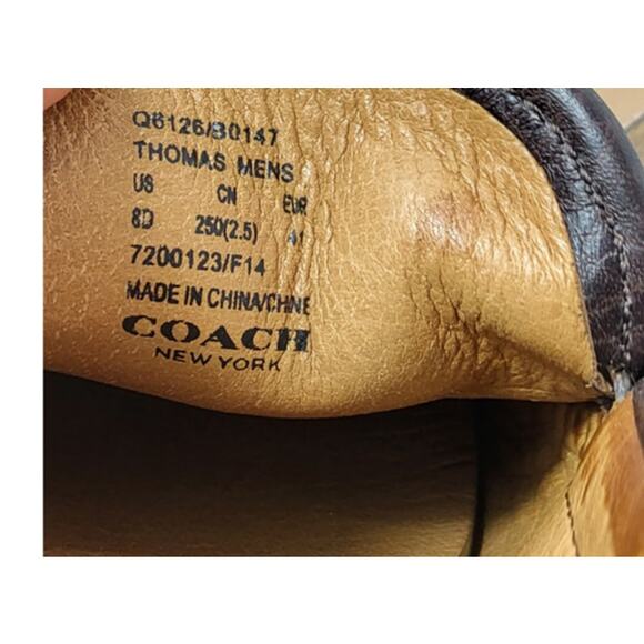 Coach Men's Size 8 Thomas Brown Pebbled Leather Slip On Loafer Minimalist # 555 - Picture 5 of 10